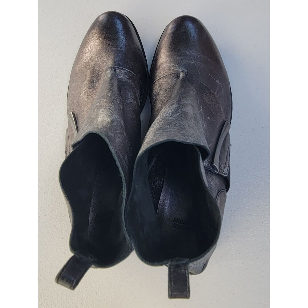 JOHNSTON & MURPHY Women Black Leather Slip-On Ankle Boots N/Size.
